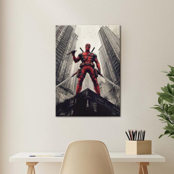 DeadPool : The Twin-Blade Antihero of Urban Chaos | Dark Action Metal Poster