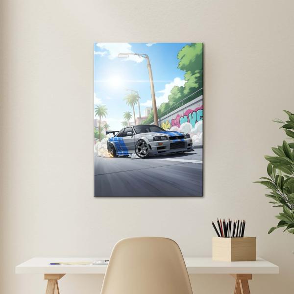 Sunset Drift Legend | JDM Street Racer Metal Poster