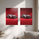 Nissan Skyline GT-R R34: The Crimson Godzilla of Precision | Performance Metal Poster