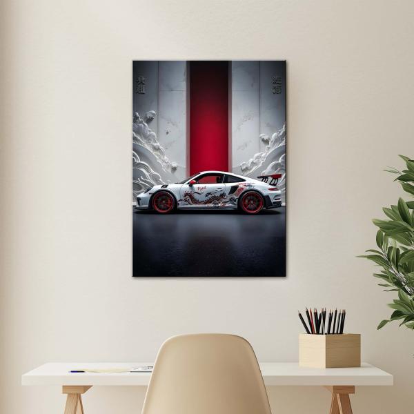 Porsche 911 “Ryūjin’s Blade”: The Dragon of Precision & Power | Performance Metal Poster
