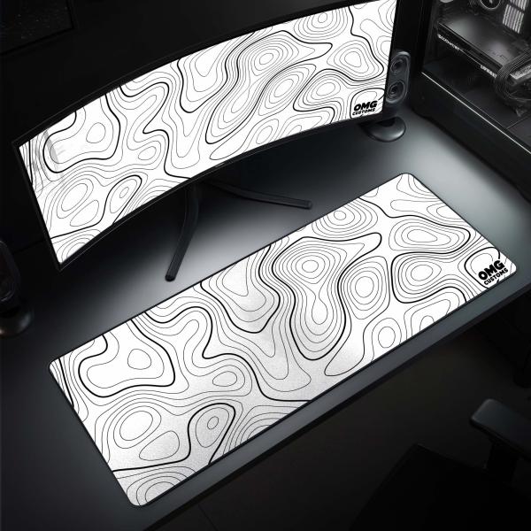 White Topography Edition Mousepad